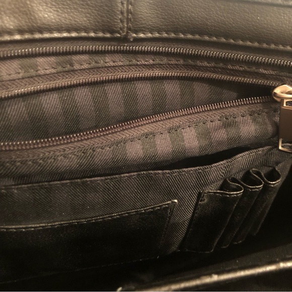 Stebco Leather Briefcase/ Computer Bag Black Handles and Shoulder Strap - Picture 5 of 9